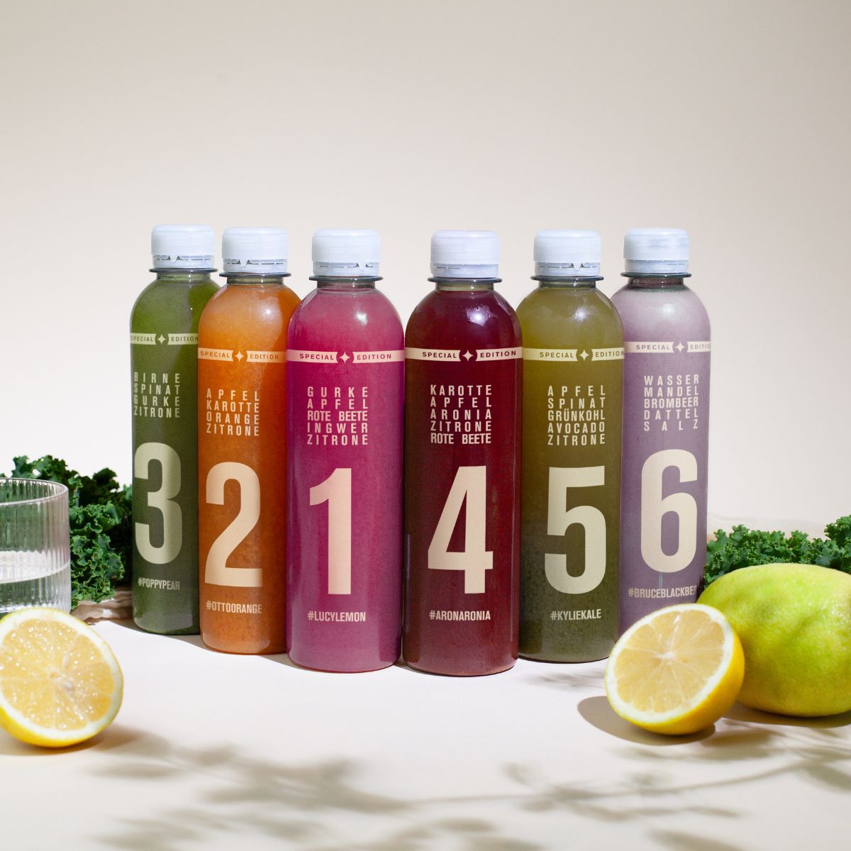 6 Obst- und Gemüsesäfte mit Rohstoffen