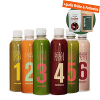 Saftkur und gratis Brühe und Tee