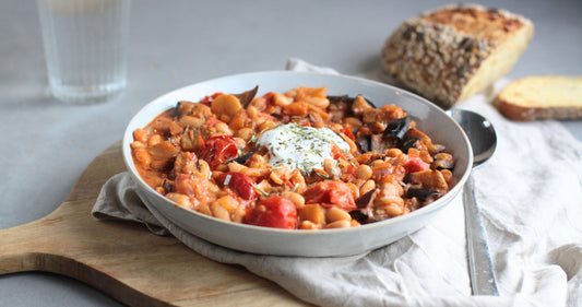 Auberginen weisse Bohnen  Eintopf Comfort Food