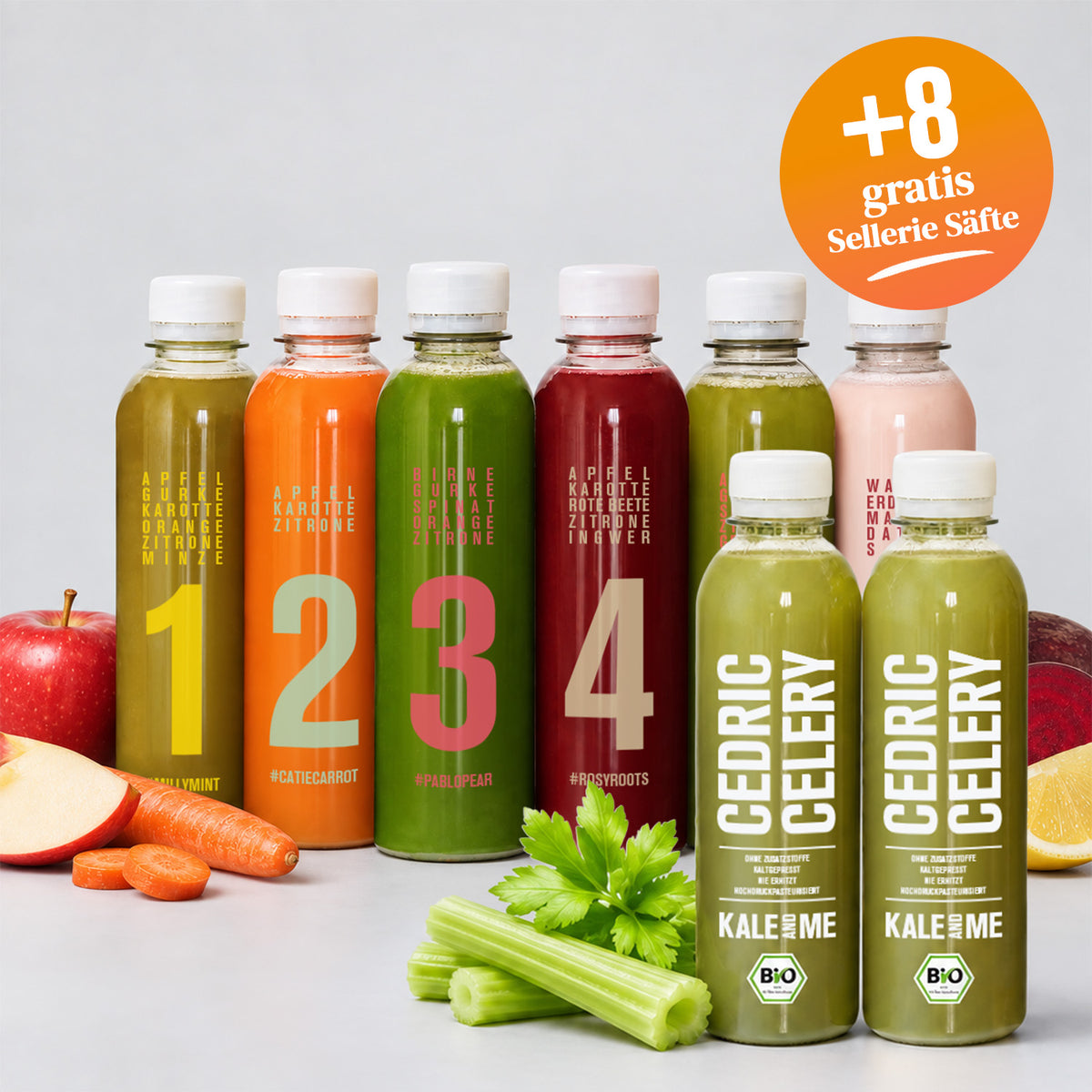 7-Tage Klassik Saftkur +8 gratis Sellerie Saft