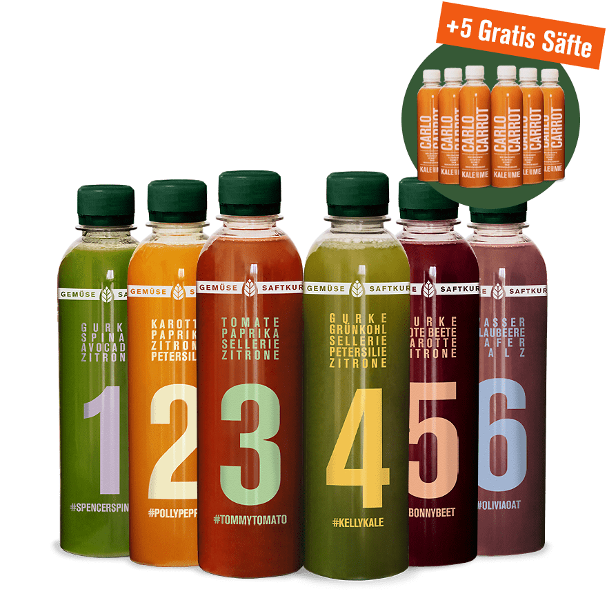 Gemüsesäfte und gratis winterlicher Saft