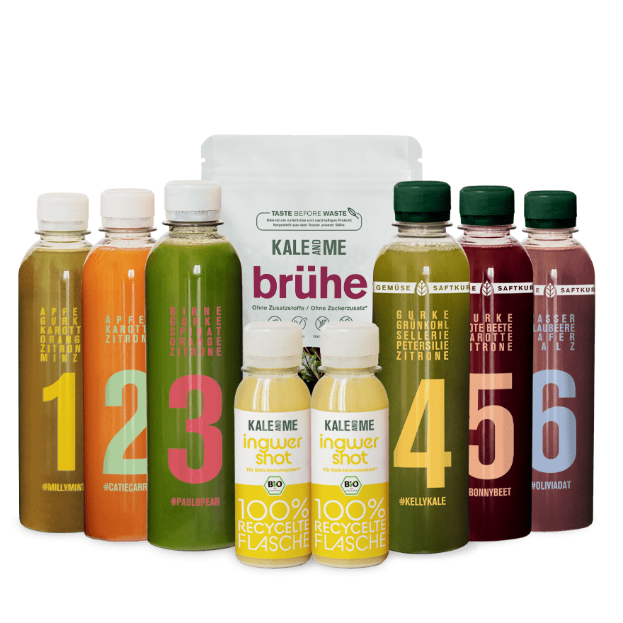 Saft Bundle mit Shots und Brühe