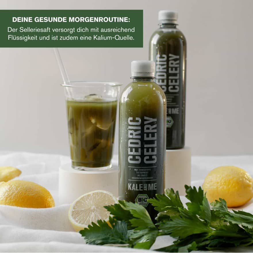 14-Tage Bio Selleriesaft, Cedric Celery Flaschen mit Zitronen und Sellerie, 500ml.