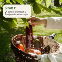 Säfte im Fahrradkorb