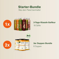 Eine 3-Tage Saftkur und zwei Suppenbundles