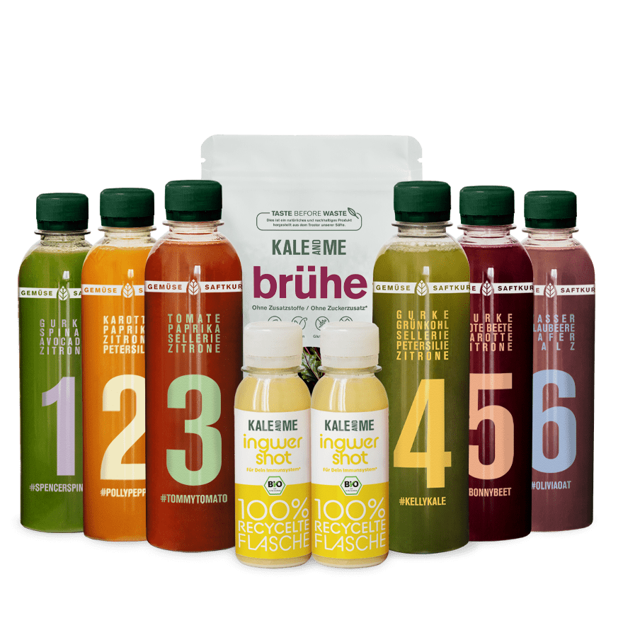 Saft Bundle mit Shots und Brühe